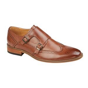 Goor Mens Twin Buckle Leather Brogues / Brown